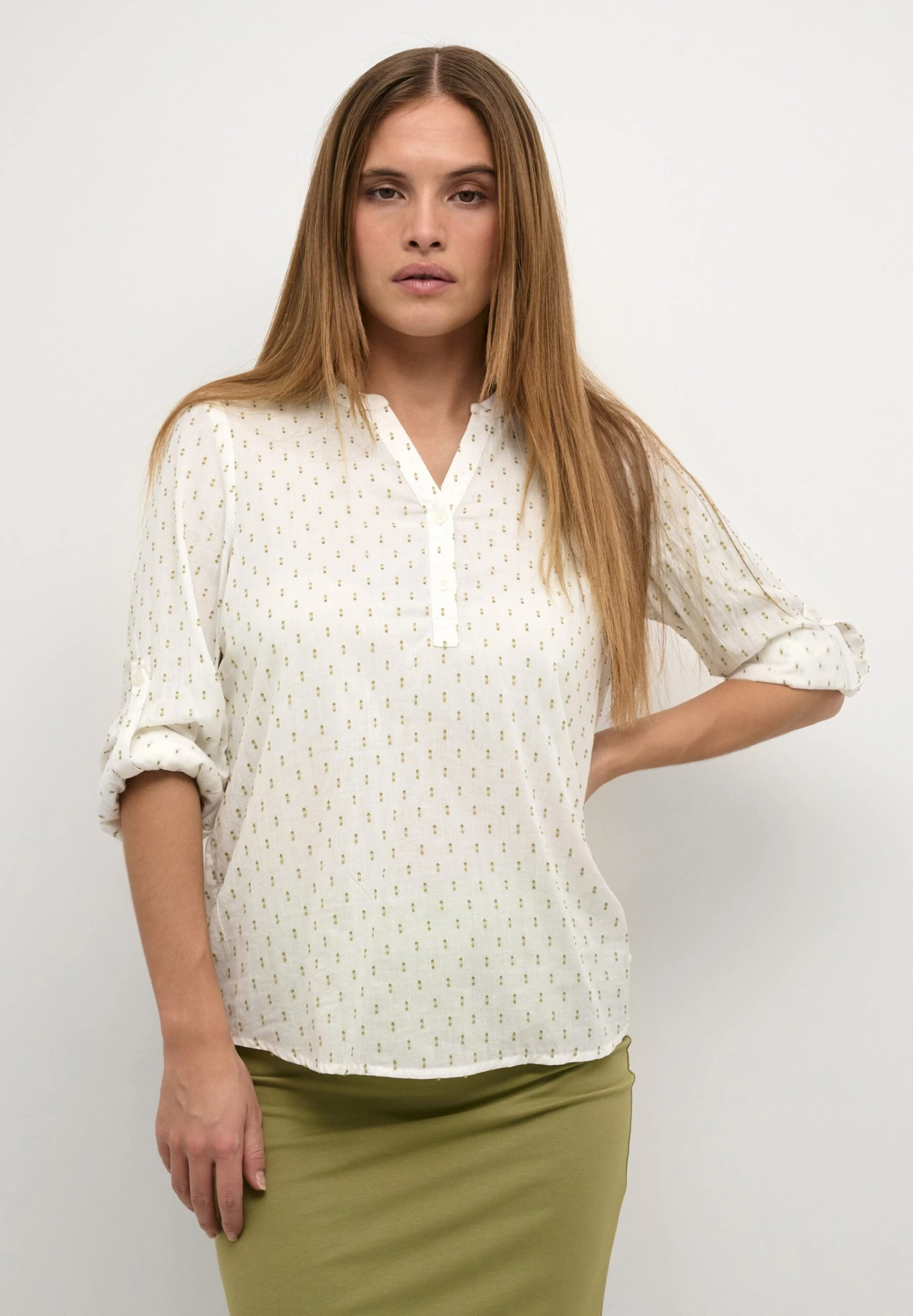 Kaffe Kasilona - Blouse - Chalk Mosstone Dot 1 Kaffe Kasilona - Blouse - Chalk Mosstone Dot