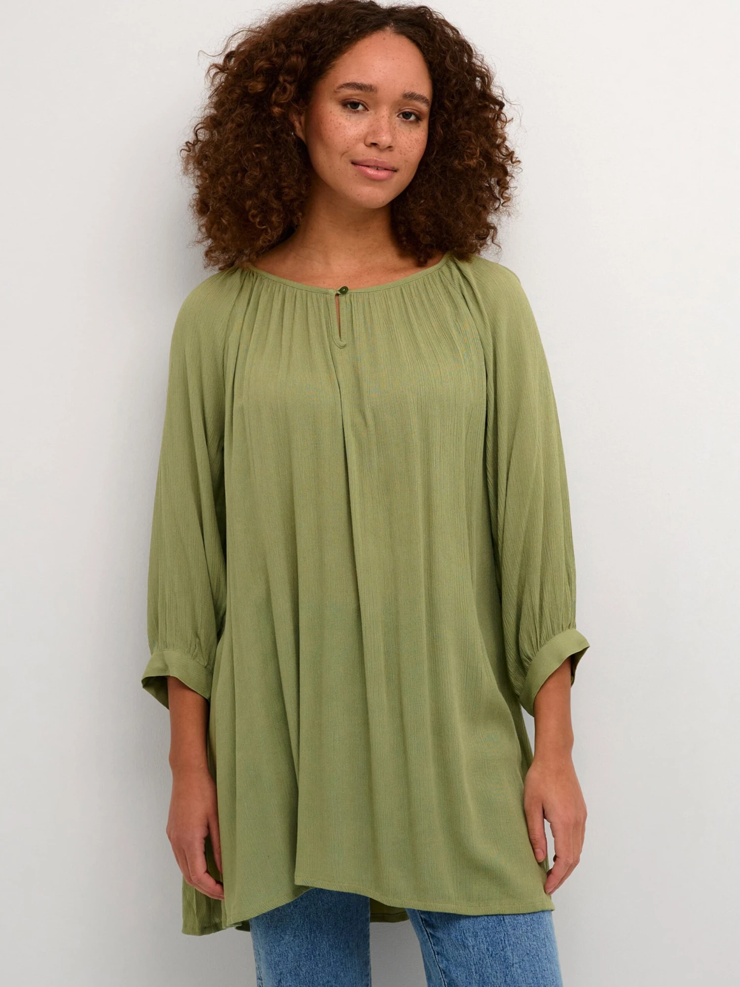 Kaffe Tunieken Tuniek Amber Dames Olijfgroen 3 Kaffe Tunieken Tuniek Amber Dames Olijfgroen - Afbeelding 3