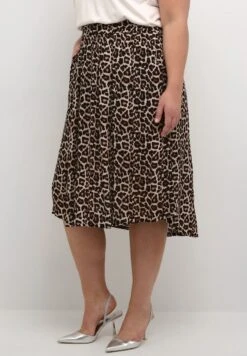 Isma Ami- A-Lijn Rok - Feather Gray Leo Print