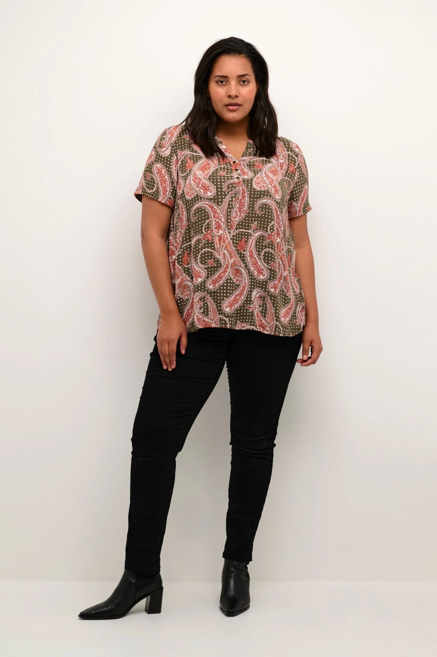 Blouses Met Korte Mouw Blouse Passa Dames Donkergroen 3 Blouses Met Korte Mouw Blouse Passa Dames Donkergroen - Afbeelding 3