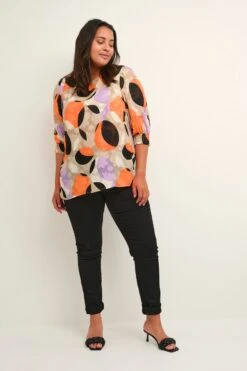 Blouses Met Korte Mouw Blouse Dames Beige -Kaffe Verkoopwinkel ead99af3c0d446f360699278dab9e099