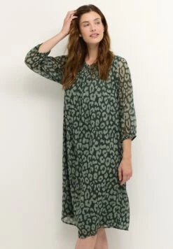 Kaffe Bpcamella Chiffon Dress  - Jurk - Big Leo Print Green Tones