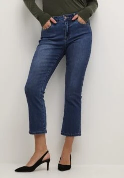 Kaffe Karla Sinem Cropped - Straight Leg Jeans - Medium Blue Washed Denim