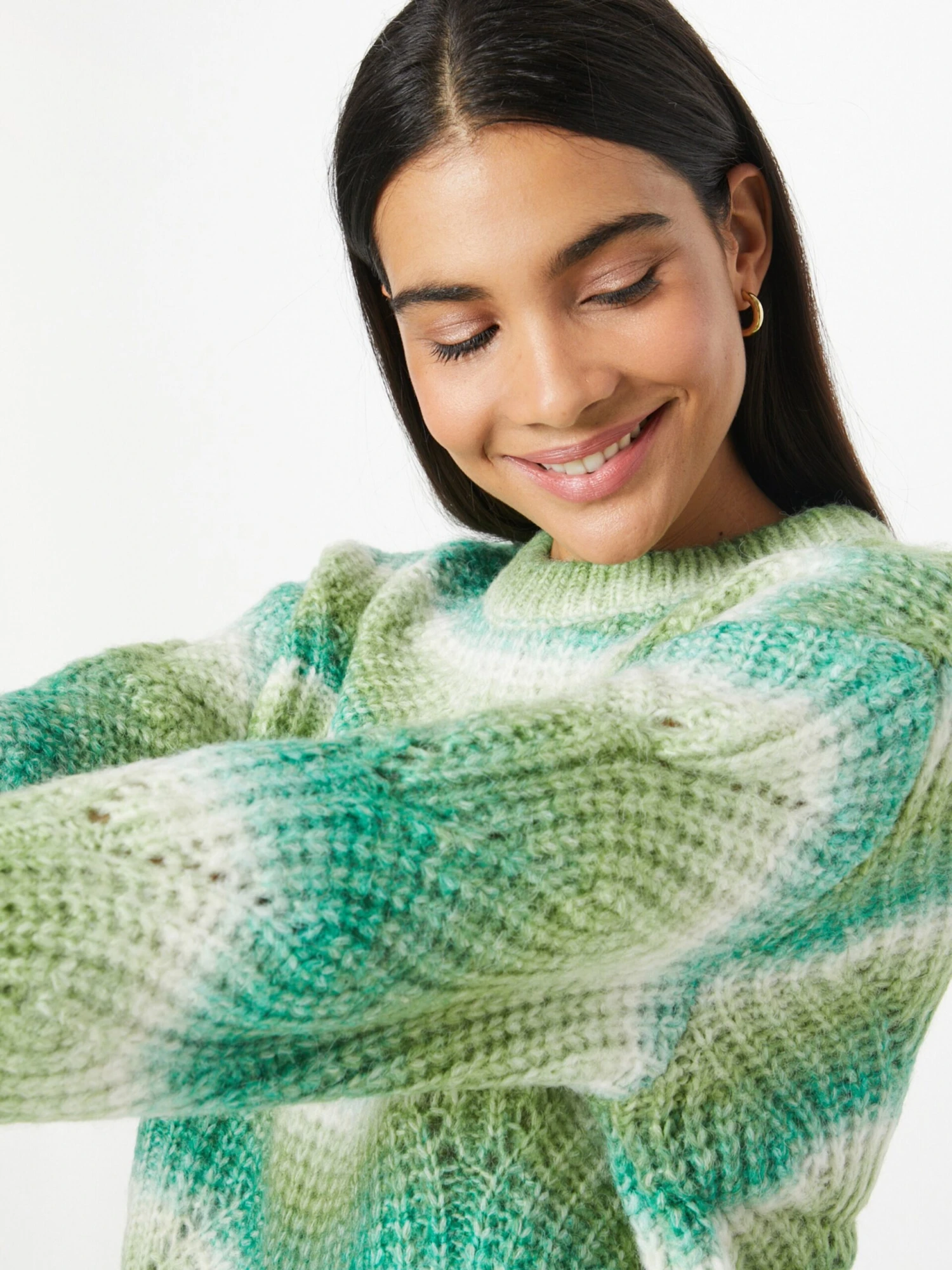 Kaffe Fijngebreide Truien Trui Dera Dames Jade Groen / Lichtgroen 2 Kaffe Fijngebreide Truien Trui Dera Dames Jade Groen / Lichtgroen - Afbeelding 2