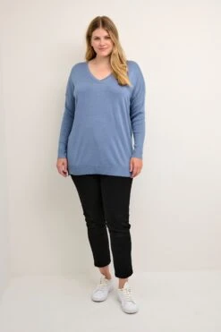 Basic Truien Trui Machi Dames Smoky Blue -Kaffe Verkoopwinkel f5b95c91f8ff16152a5b7211954ee2be