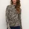 Kaffe Kaditte Ls- Trui - Black/Brown Animal Print