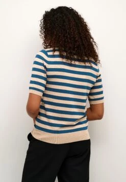 Kaffe Milo Short Sleeve- T-Shirt Print - Smoke Gray Legion Blue Stripe -Kaffe Verkoopwinkel f7262168902d40729449986a06216448