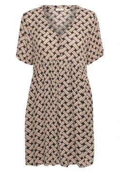 Kaffe Katara - Jurk - Black Orange Grafic Print -Kaffe Verkoopwinkel ffe352b97db0408ea1be600de40e948f